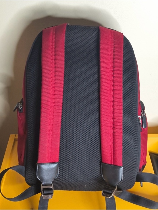 coach backpack red and black Leather Tartan Plaid Court Bag  Bee Balm Boutique This League Flap Backpack is a gently worn design restored to its original condition by the talented craftspeople at our Coach Repair Workshop New Coach Original Rivington Backpack